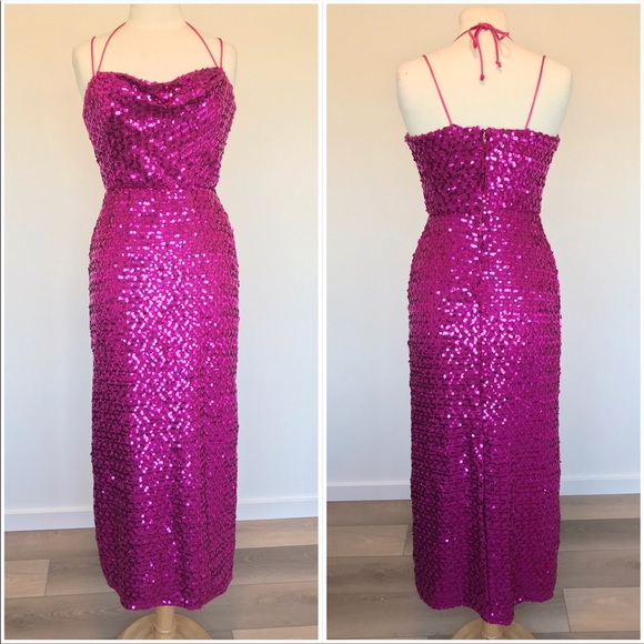 Vintage Dresses & Skirts - Vintage Rob Hill for Mister Jay Magenta Sequin Gown